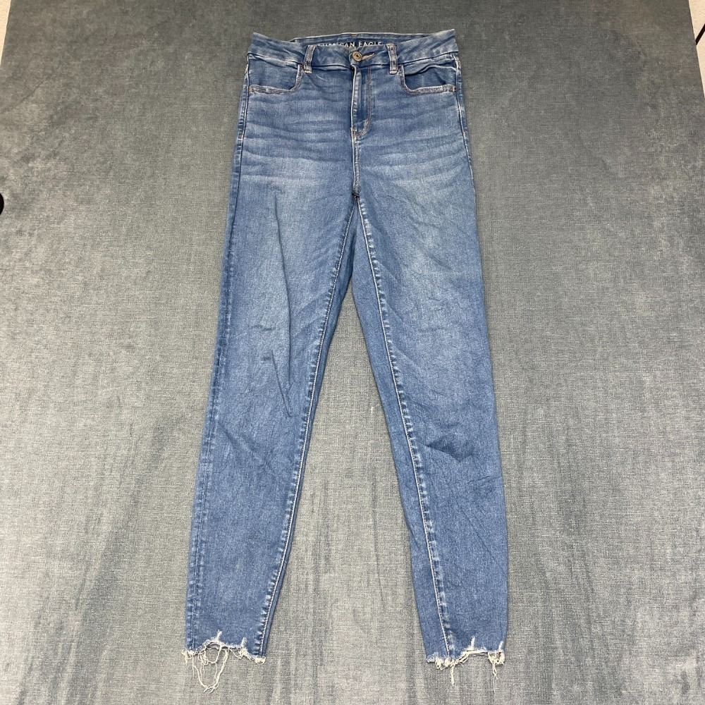 American Eagle Outfitters Jeans Womens 28x28.5 Blue Denim High Rise Frayed Hem